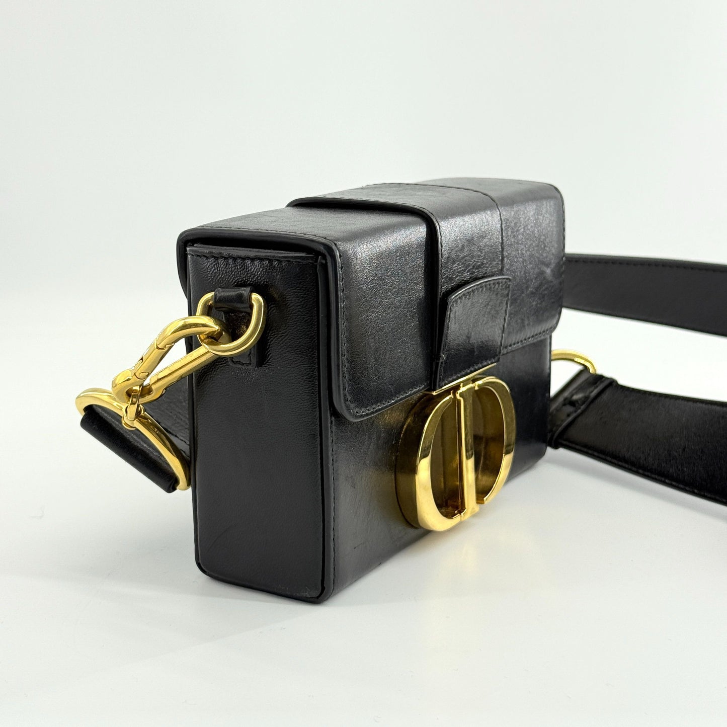Dior - Montaigne Box - Leather - Black with Gold-Tone Hardware - (mini)