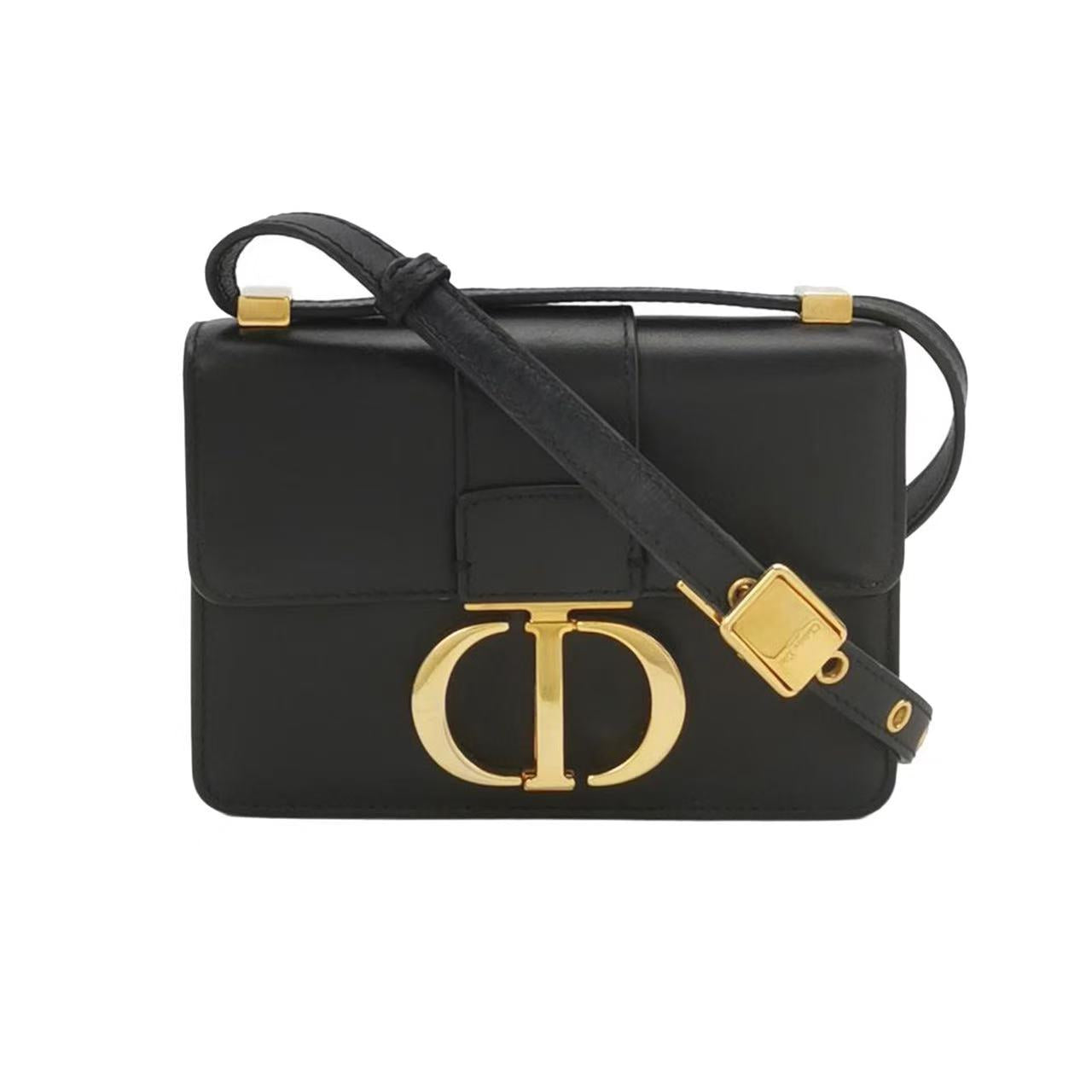 Dior - Montaigne - Calfskin leather - Black with Gold-Tone Hardware - (mini)