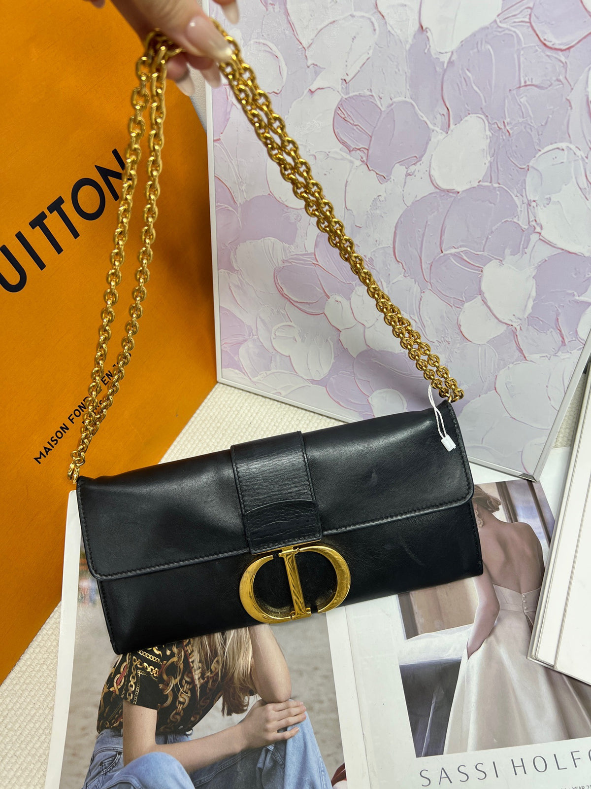 Dior - Montaigne - Leather - Black - (small)