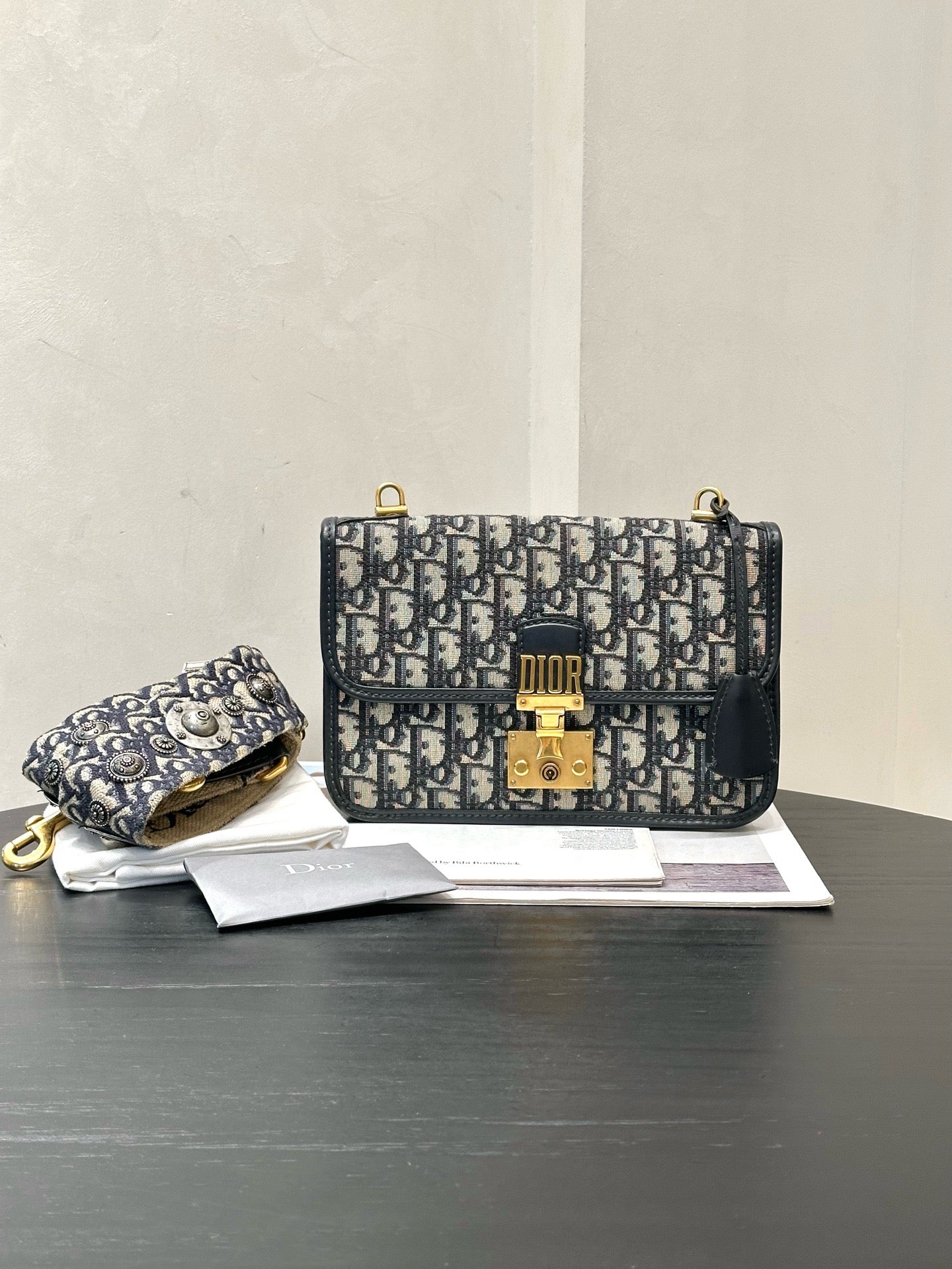 Dior - Oblique Addict Mailbox Bag - Cloth - Brown - (small)
