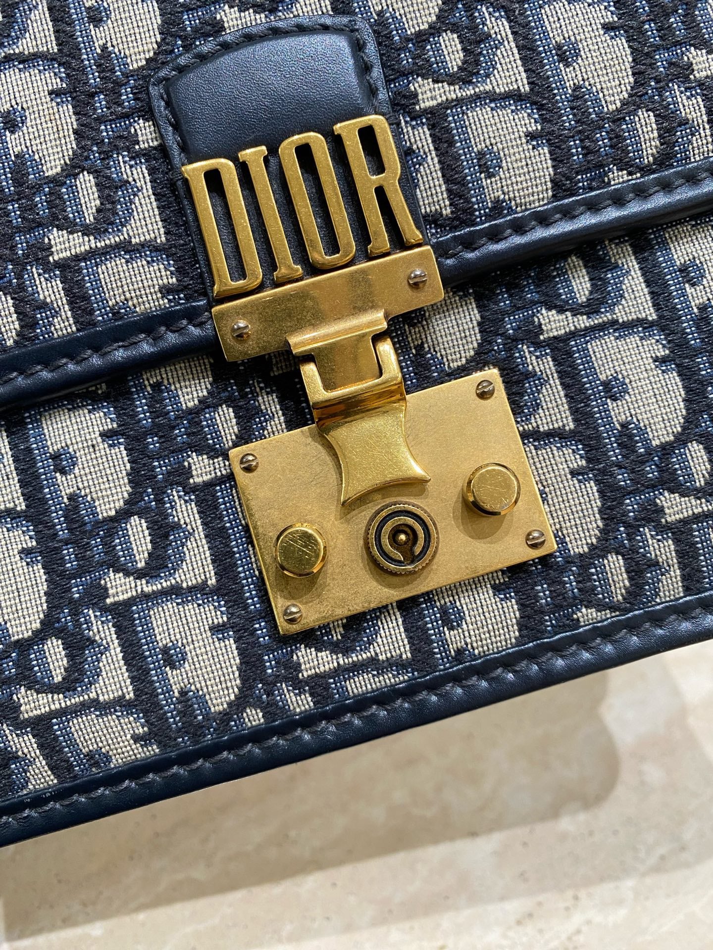 Dior - Oblique Addict Mailbox Bag - Cloth - Brown - (small)