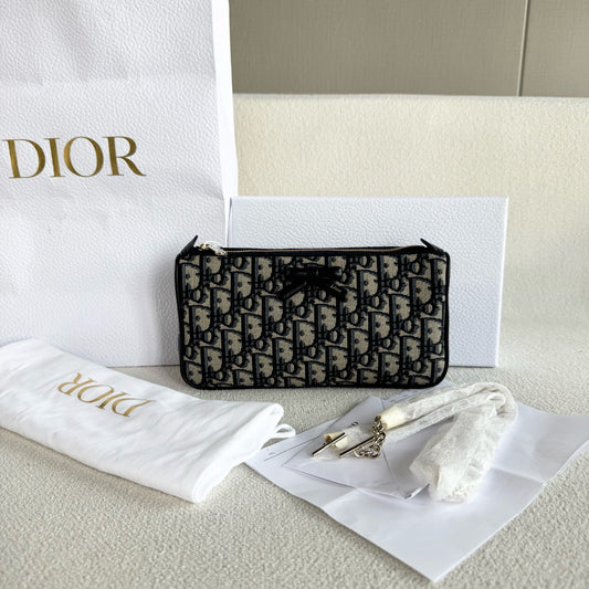 Dior - Oblique Bow Chain Bag - Cloth - Multicolour - (mini)