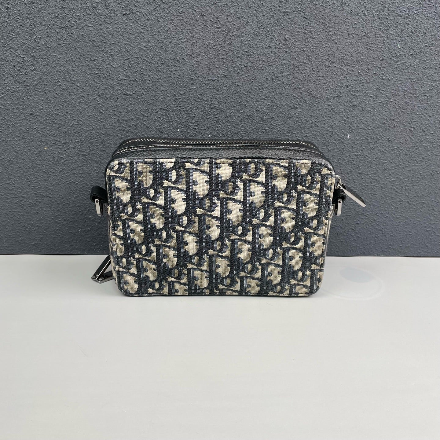 Dior - Oblique Camera Bag - Embroidered canvas with leather trim - Blue - (Mini)