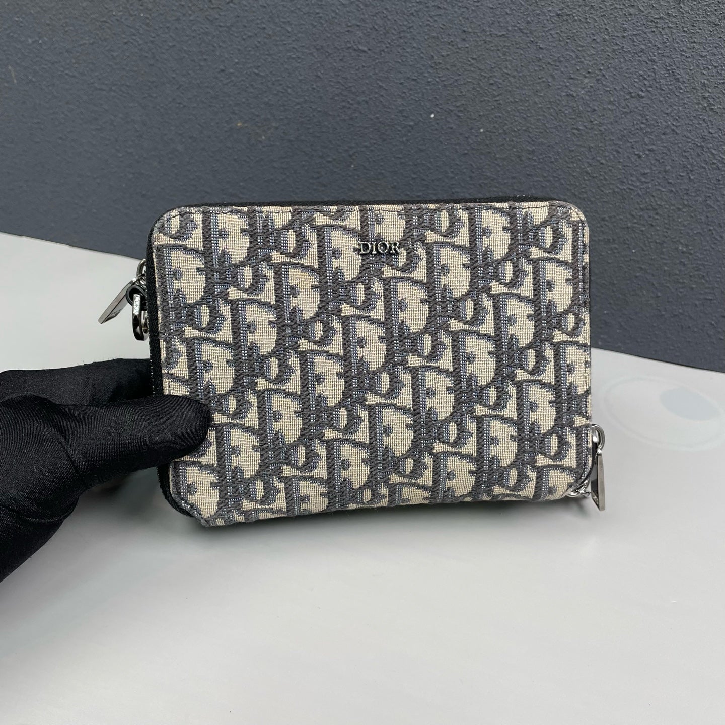 Dior - Oblique Camera Bag - Embroidered canvas with leather trim - Blue - (Mini)