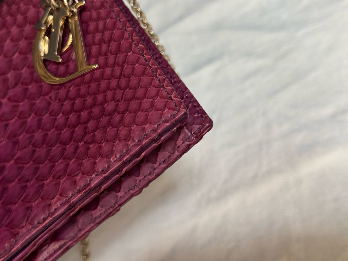 Dior - Other - Exotic leathers - Python - Burgundy - (mini)