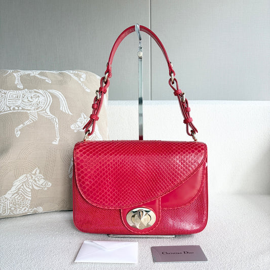 Dior - Other - Exotic leathers - Python - Red - (small)