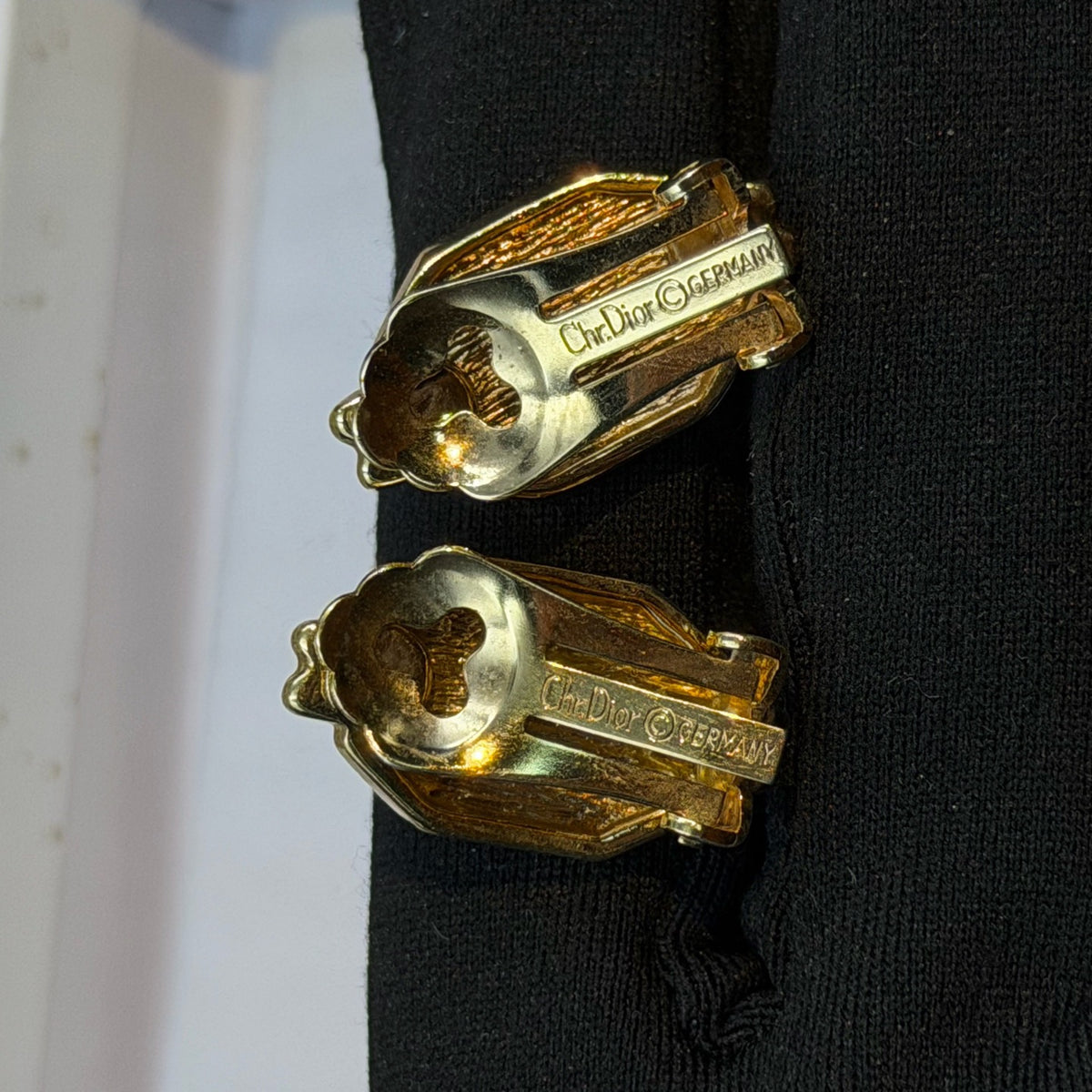 Dior - Other - Gold-tone base metal with pink cabochons and clear rhinestone accents. - Multicolour