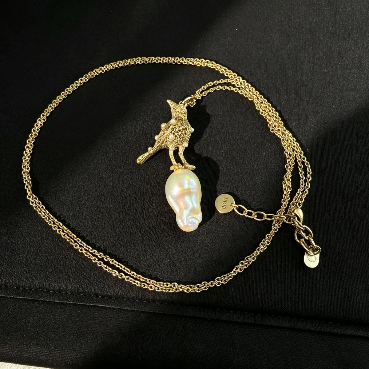 Dior - Other - Gold-tone metal with a pearl pendant and small pearl accents. - Gold