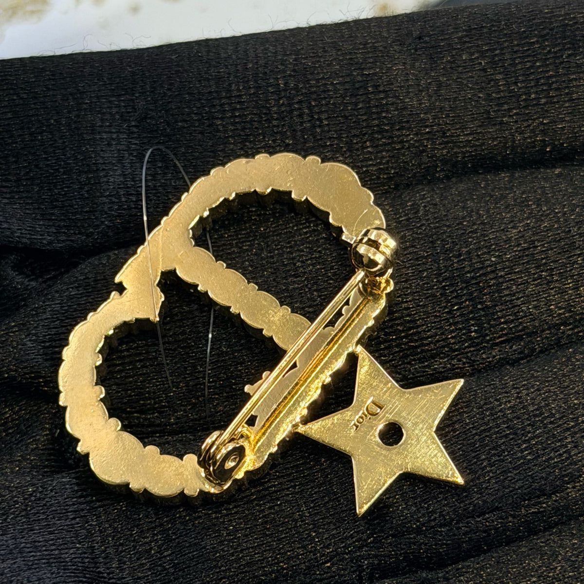 Dior - Other - Gold-tone metal with clear crystal-style embellishments; exact stone composition is unknown. - Gold