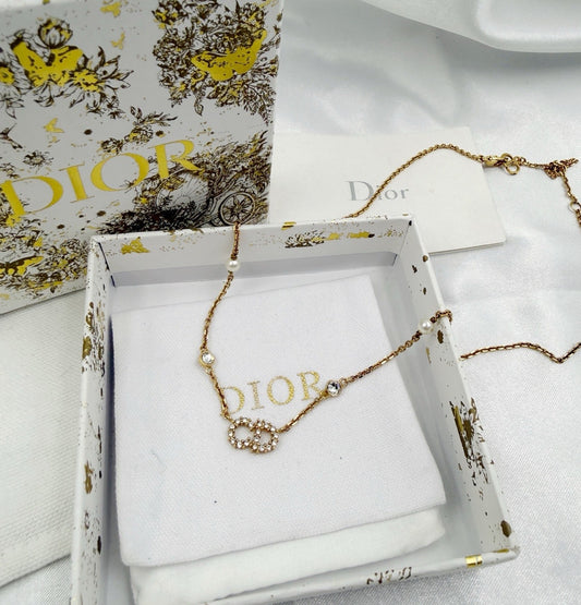 Dior - Other - Gold-tone metal with crystal accents and pearl details - Gold