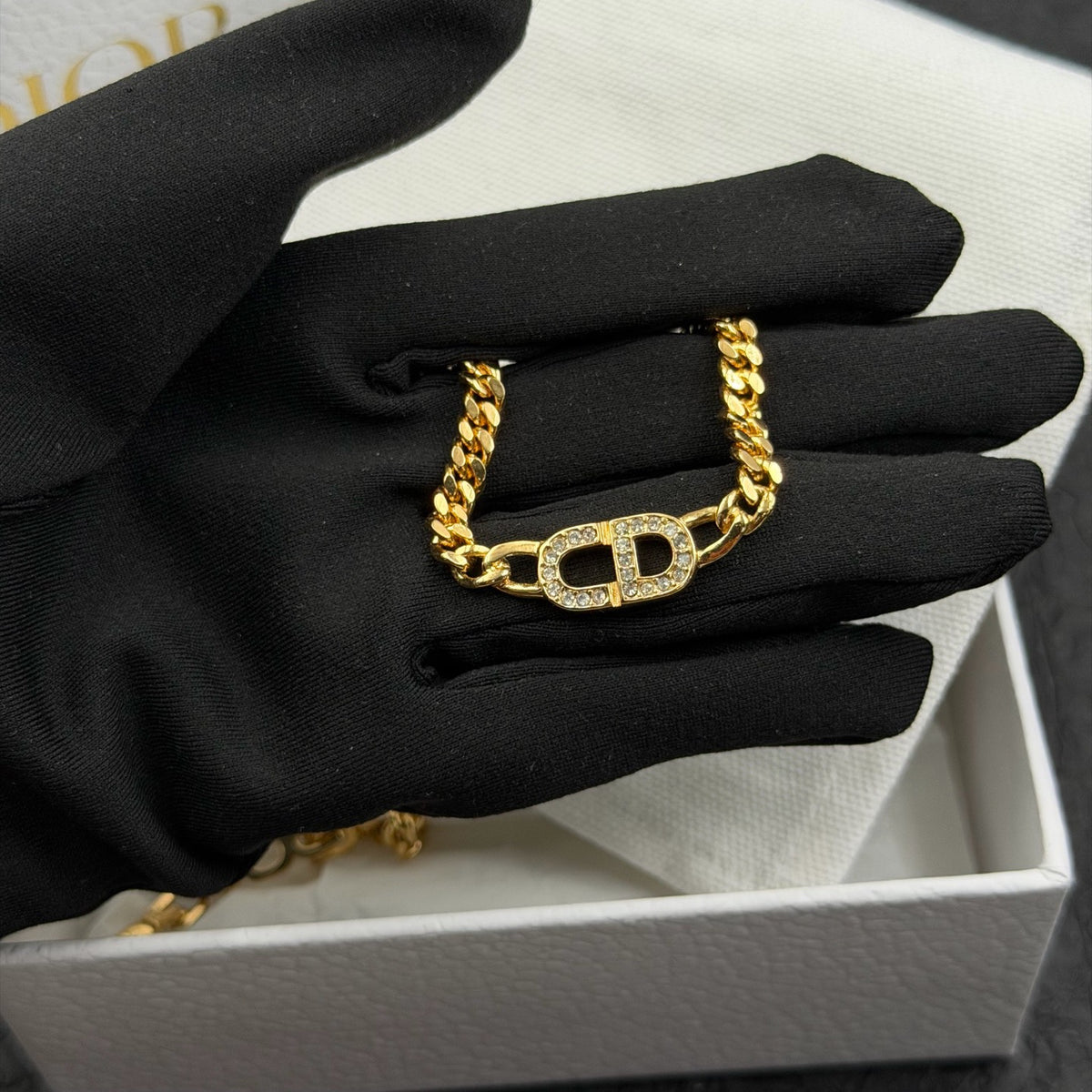 Dior - Other - Gold-tone metal with crystal embellishment. - Gold