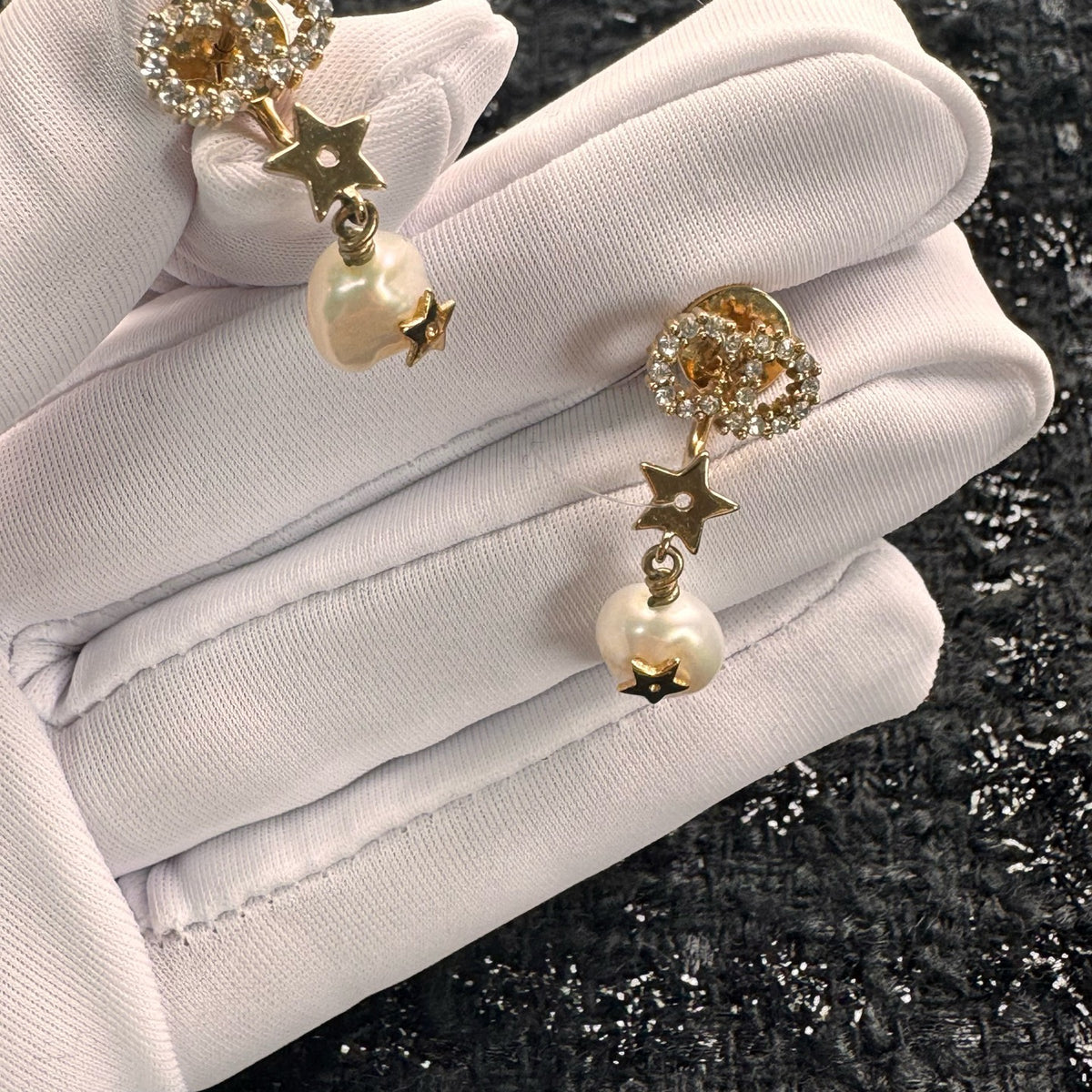 Dior - Other - Gold-tone metal with crystal embellishments and pearl drops - Gold
