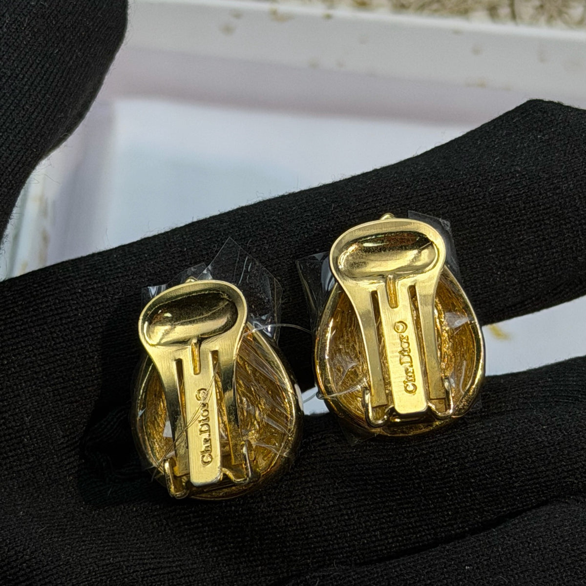 Dior - Other - Gold-tone metal with faux pearl cabochons and clear crystal or rhinestone accents. - Gold