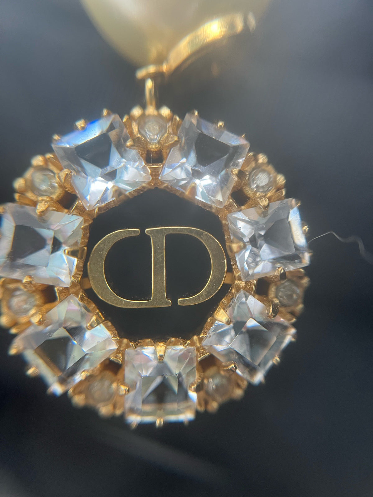 Dior - Other - Gold-tone metal with imitation pearls and clear crystal embellishments. - Gold - (One size)