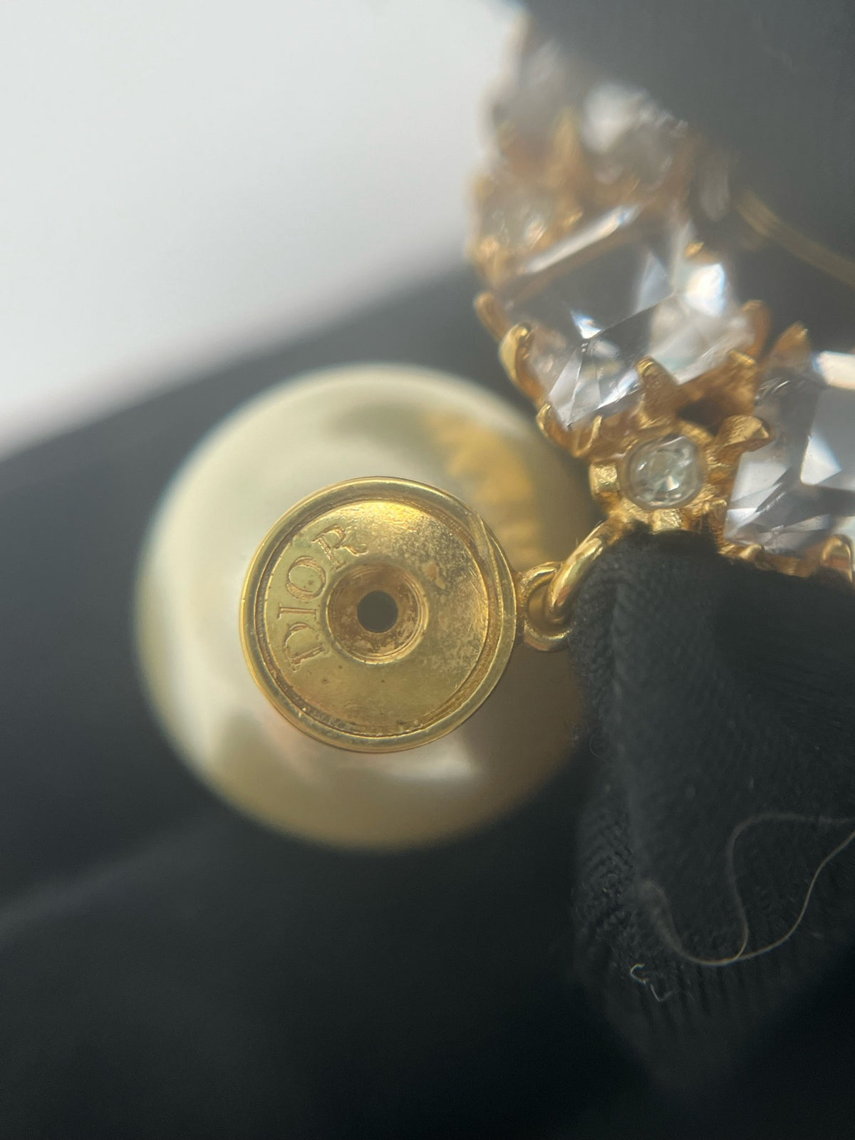 Dior - Other - Gold-tone metal with imitation pearls and clear crystal embellishments. - Gold - (One size)