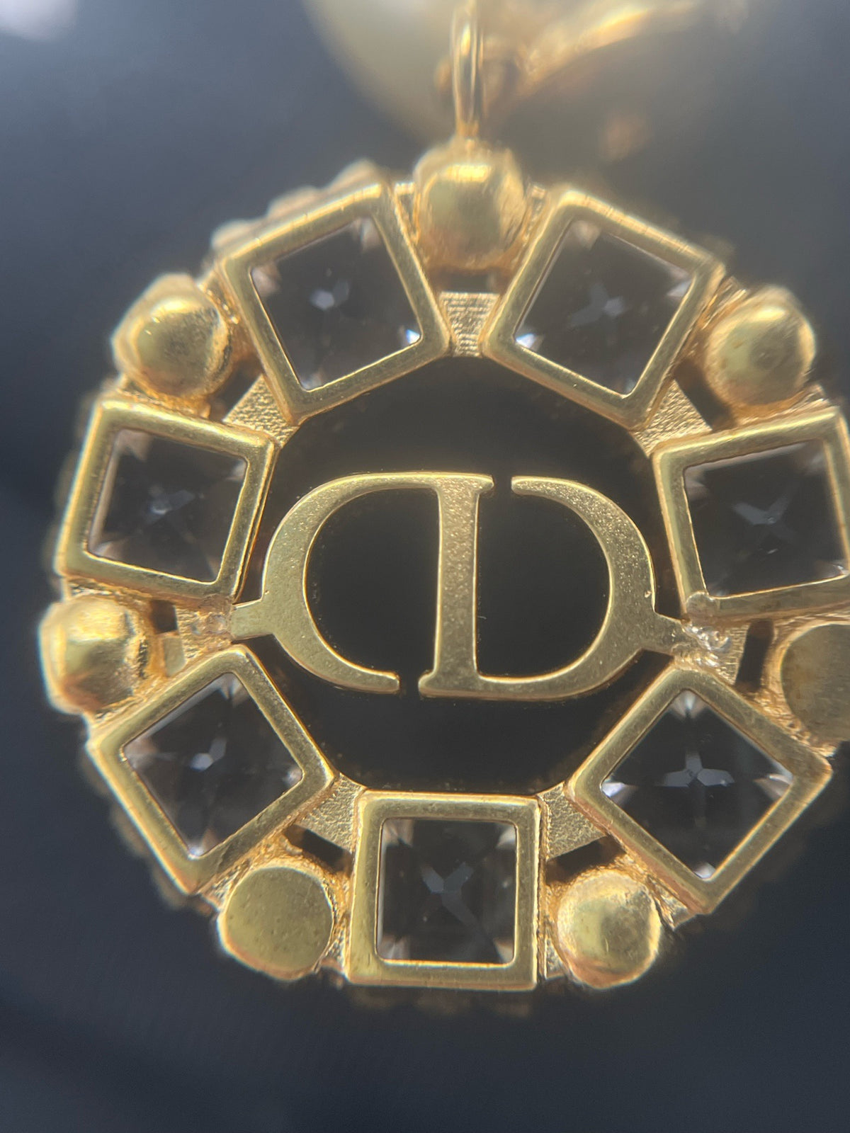 Dior - Other - Gold-tone metal with imitation pearls and clear crystal embellishments. - Gold - (One size)