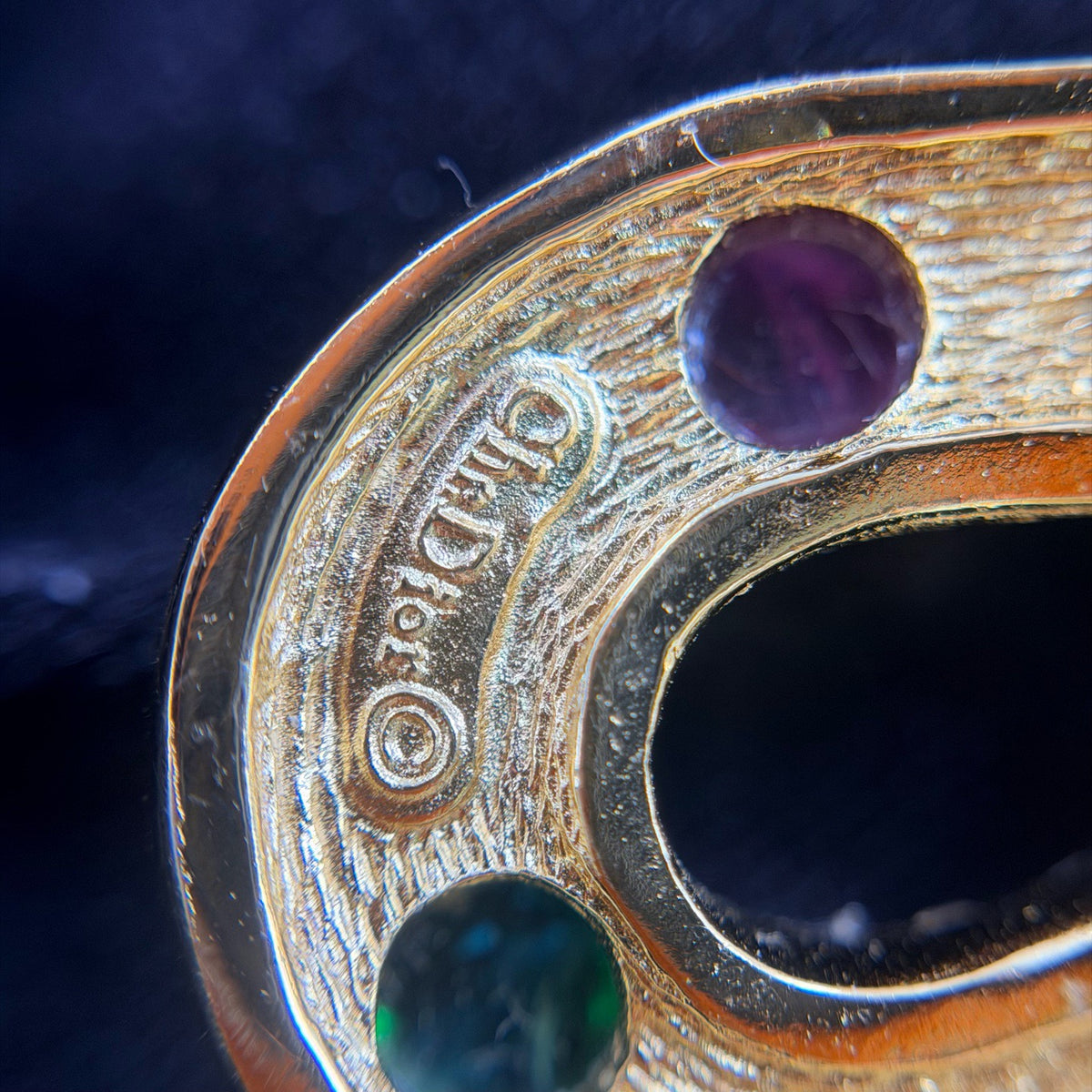 Dior - Other - Gold-tone metal with multicoloured glass cabochons and clear rhinestones - Multicolour