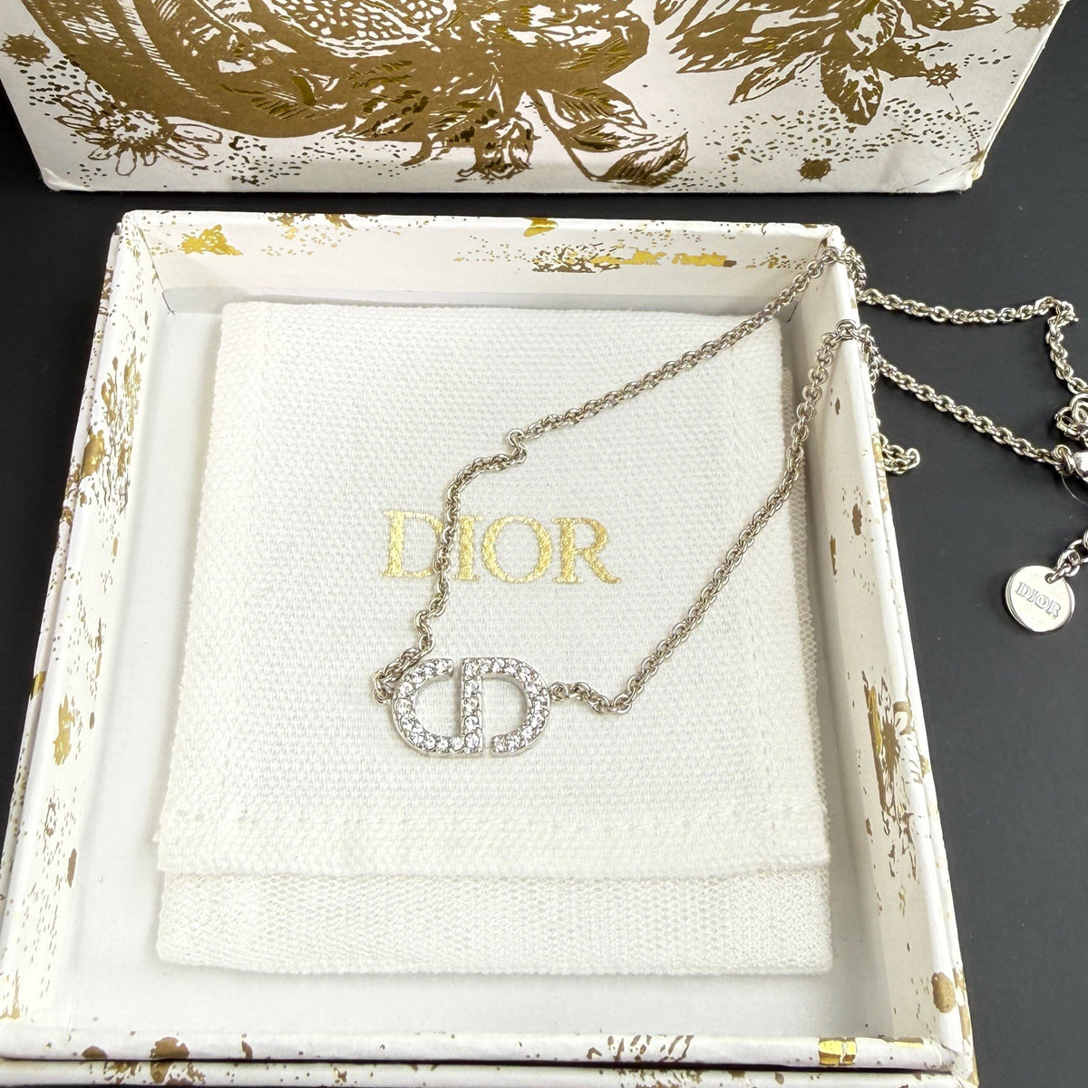Dior - Other - Silver-tone metal with clear rhinestone embellishment - Silver