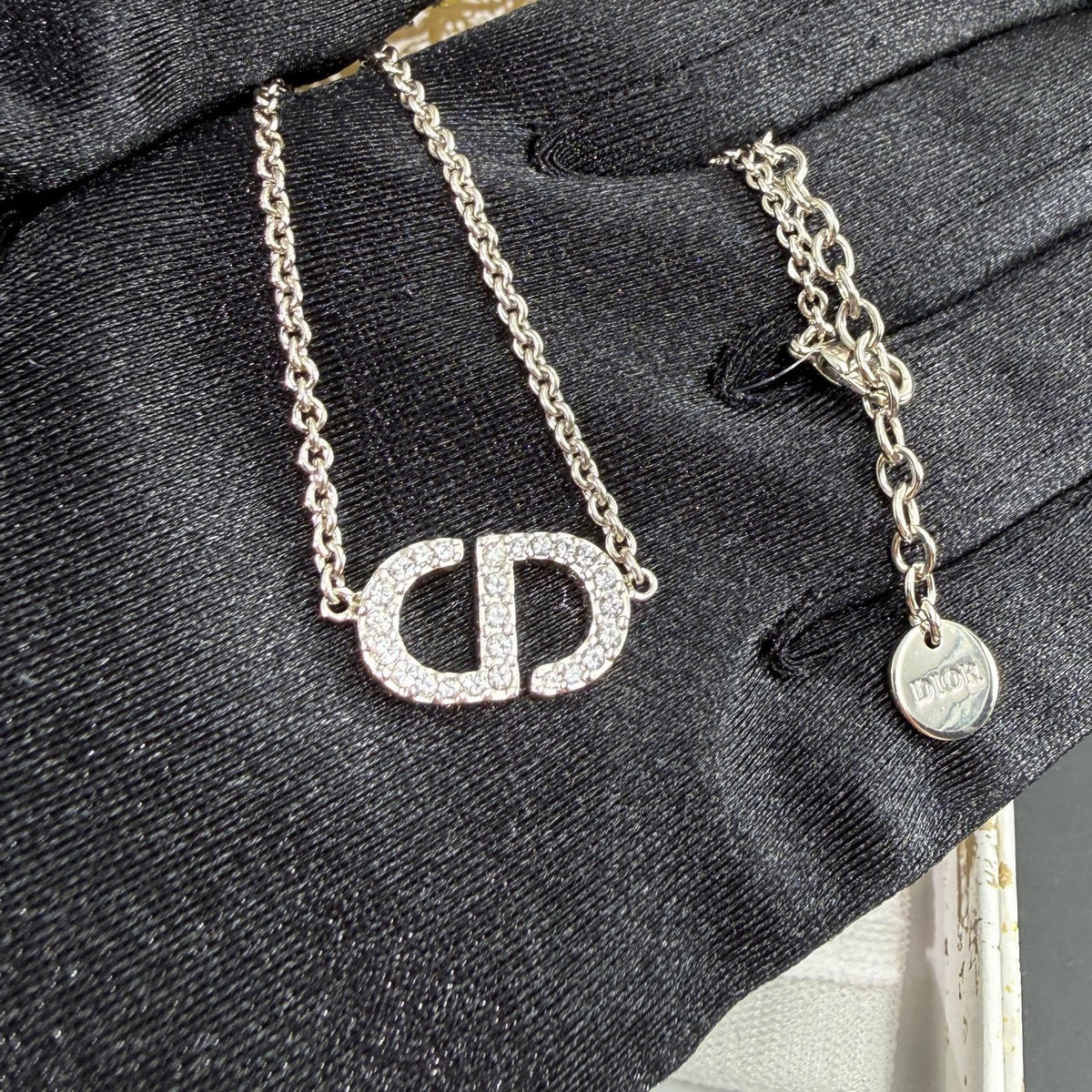 Dior - Other - Silver-tone metal with clear rhinestone embellishment - Silver