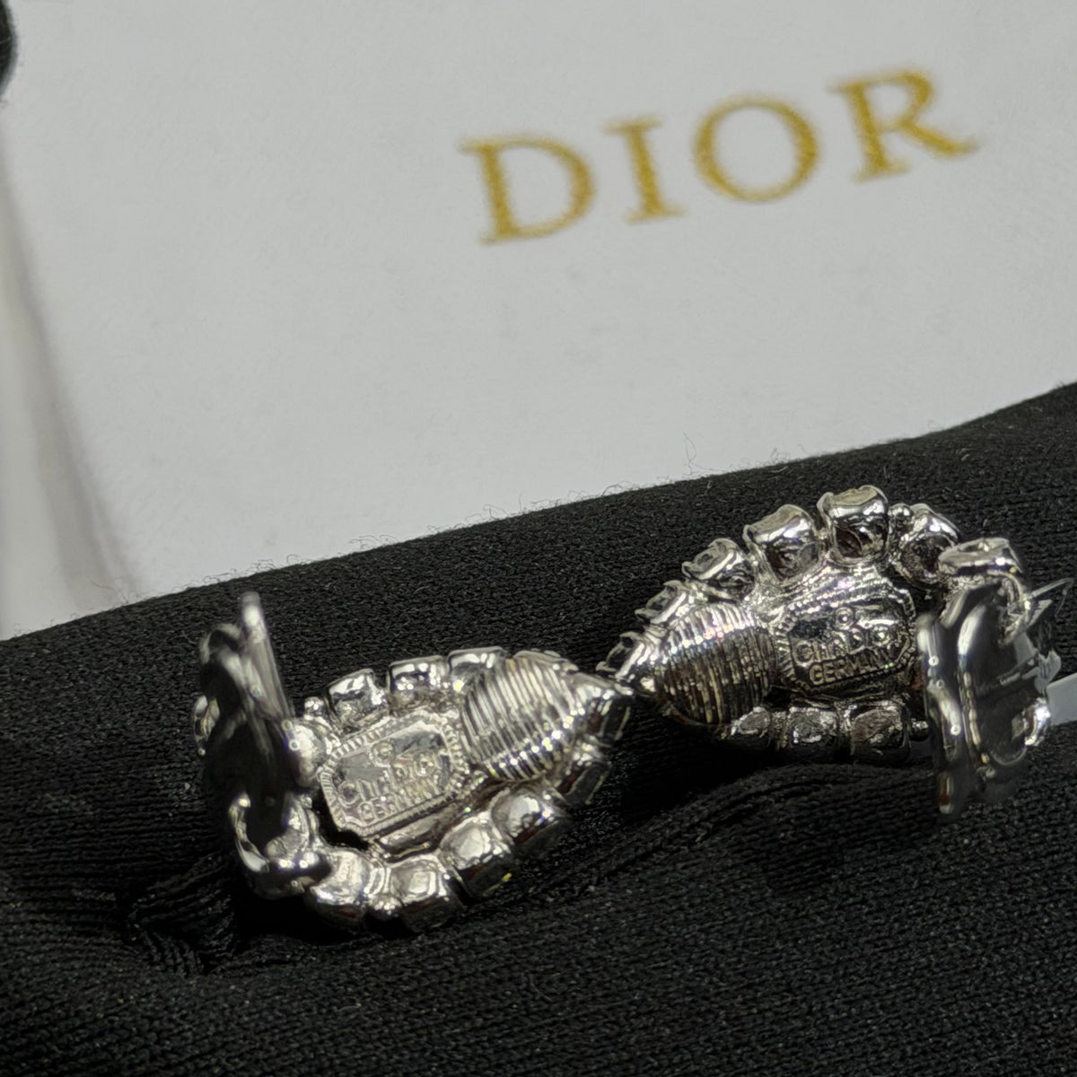 Dior - Other - Silver-tone metal with green decorative stones and clear rhinestones; exact composition unknown. - Green