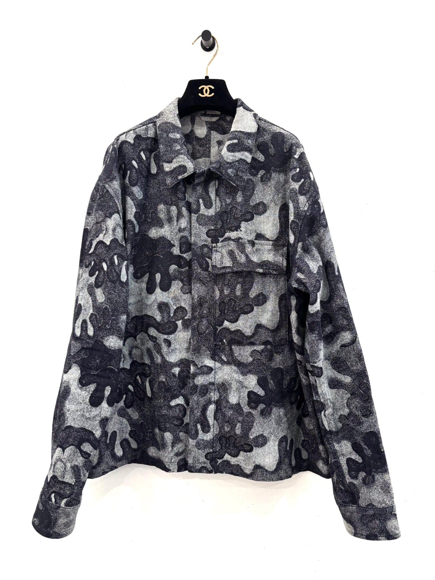 Dior - Peter Doig Collaboration Camouflage Logo Denim Jacket - Cotton denim with polyester embroidery - Black and Grey - (50)