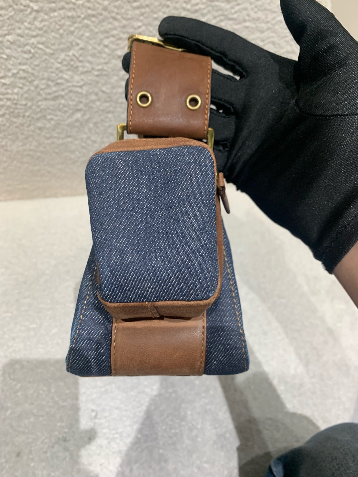 Dior - Punk Shoulder Bag / Crossbody Bag - Denim - Jeans and Leather - Blue - (medium)