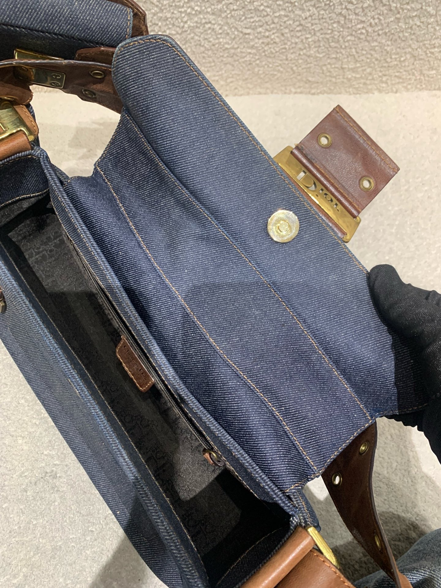 Dior - Punk Shoulder Bag / Crossbody Bag - Denim - Jeans and Leather - Blue - (medium)
