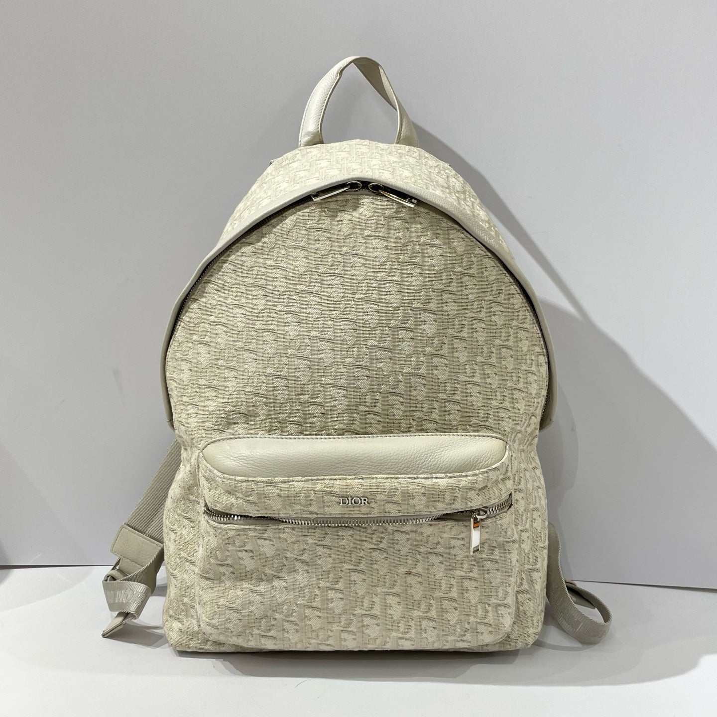 Dior - Rider Backpack - Embroidered Oblique canvas with cowhide leather trim - Beige - (Large)
