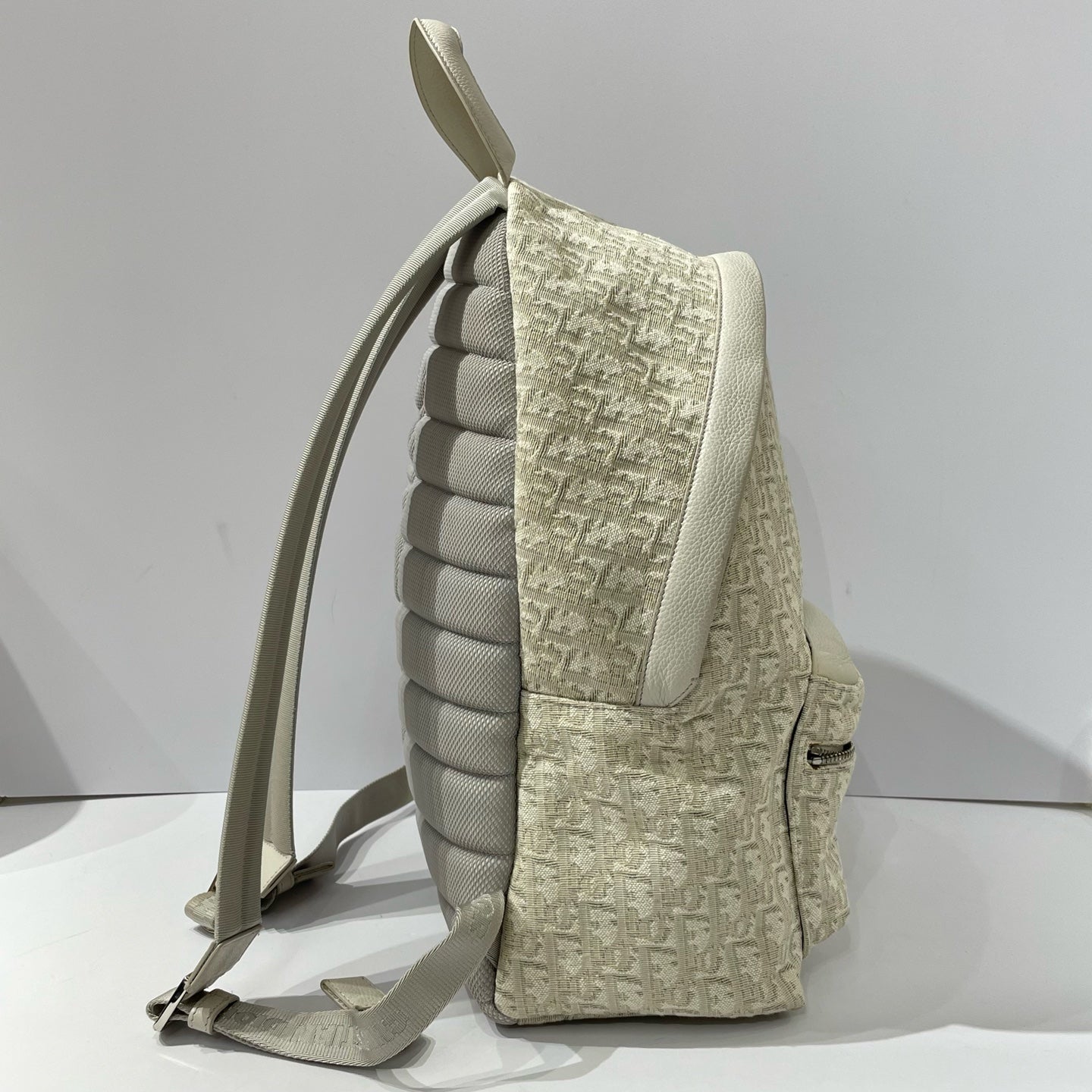 Dior - Rider Backpack - Embroidered Oblique canvas with cowhide leather trim - Beige - (Large)