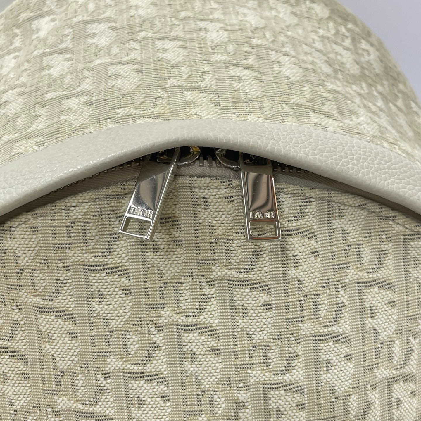 Dior - Rider Backpack - Embroidered Oblique canvas with cowhide leather trim - Beige - (Large)