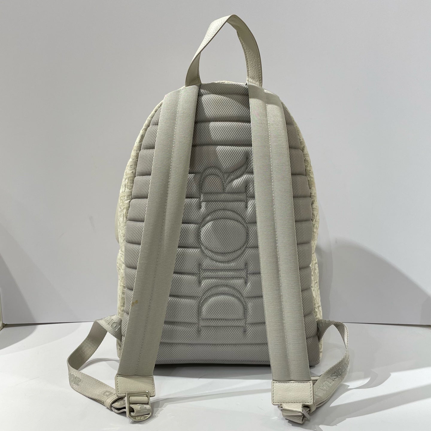 Dior - Rider Backpack - Embroidered Oblique canvas with cowhide leather trim - Beige - (Large)