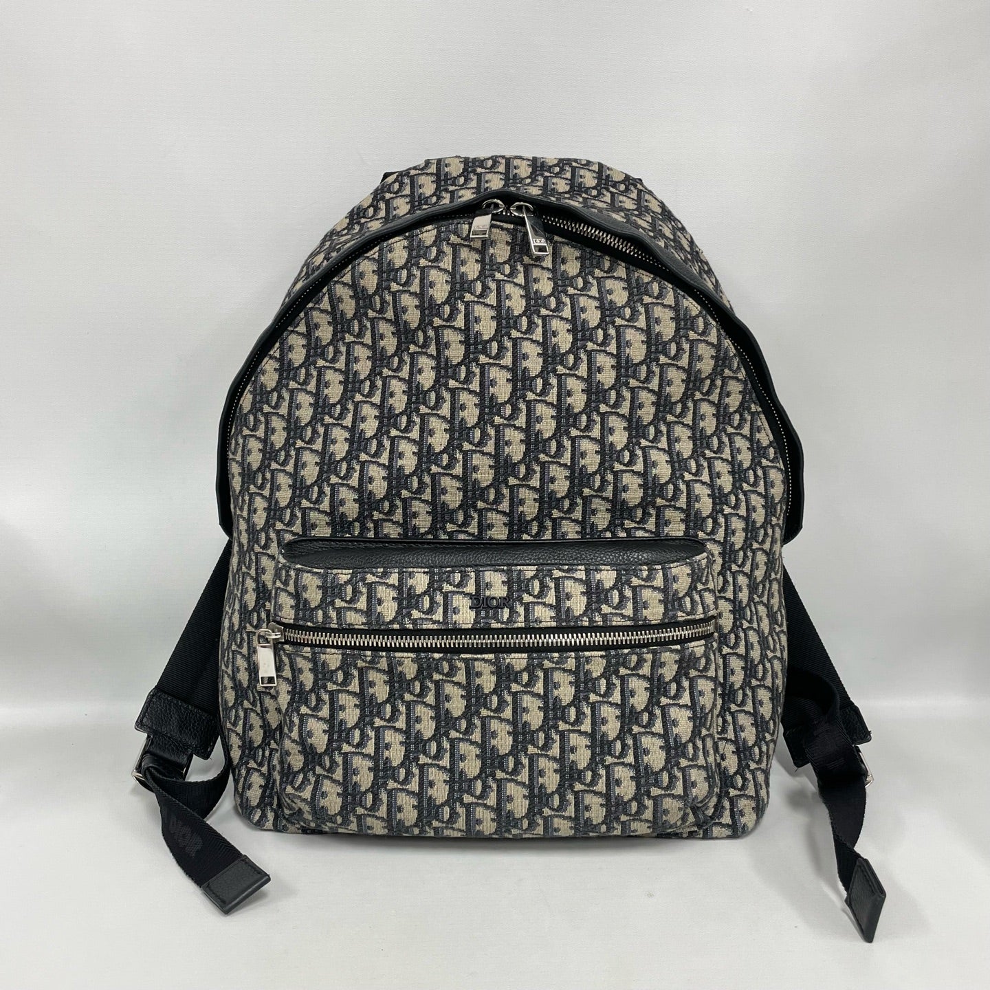 Dior - Rider - Dior Oblique jacquard canvas with black leather trim - Blue and Black - (Large)