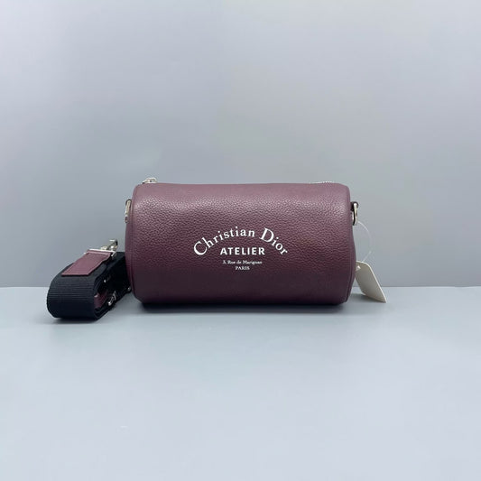 Dior - Roller Cylinder Bag - Grained leather - Burgundy - (Small)