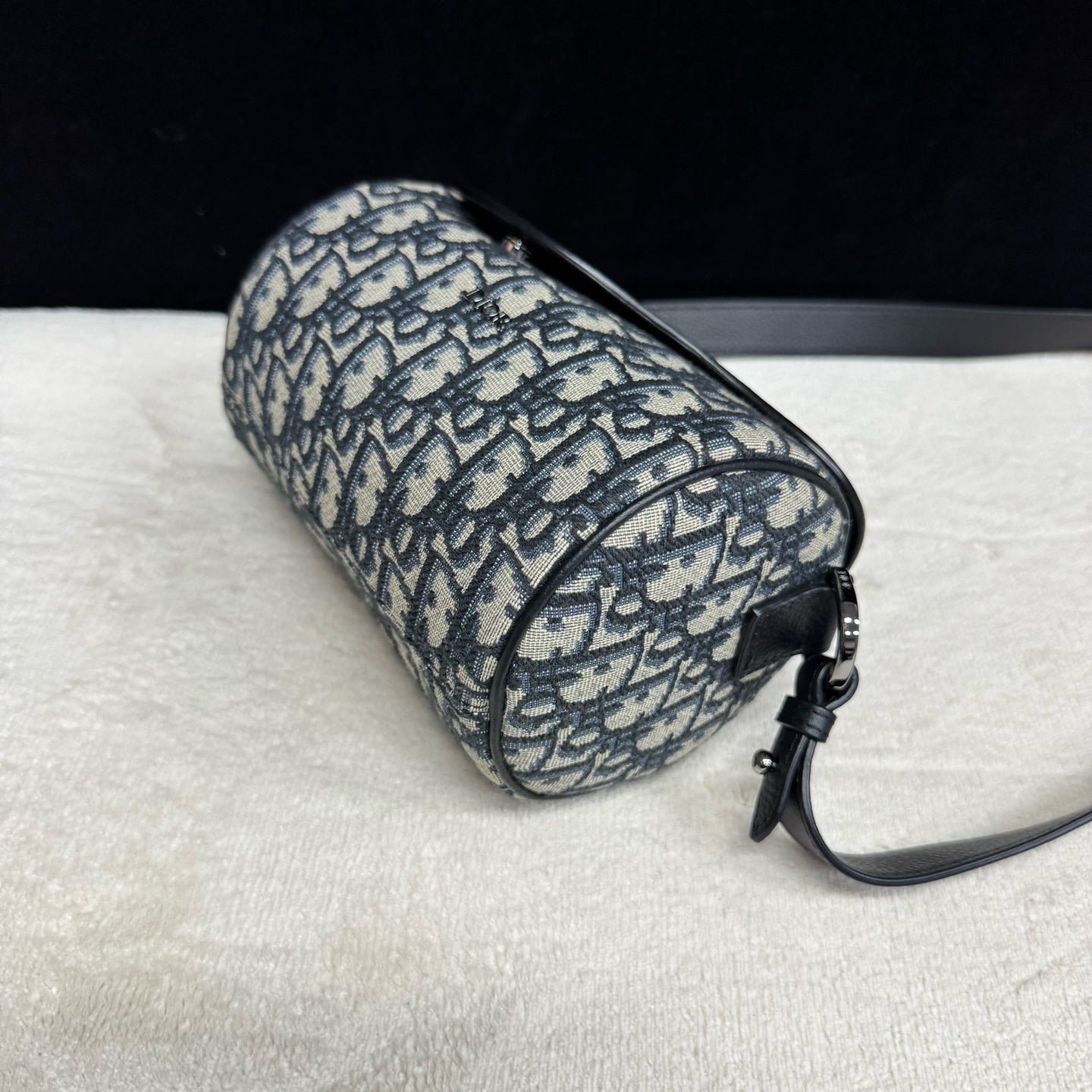 Dior - Roller - Embroidered Dior Oblique canvas with black pebbled leather trim - Blue - (mini)