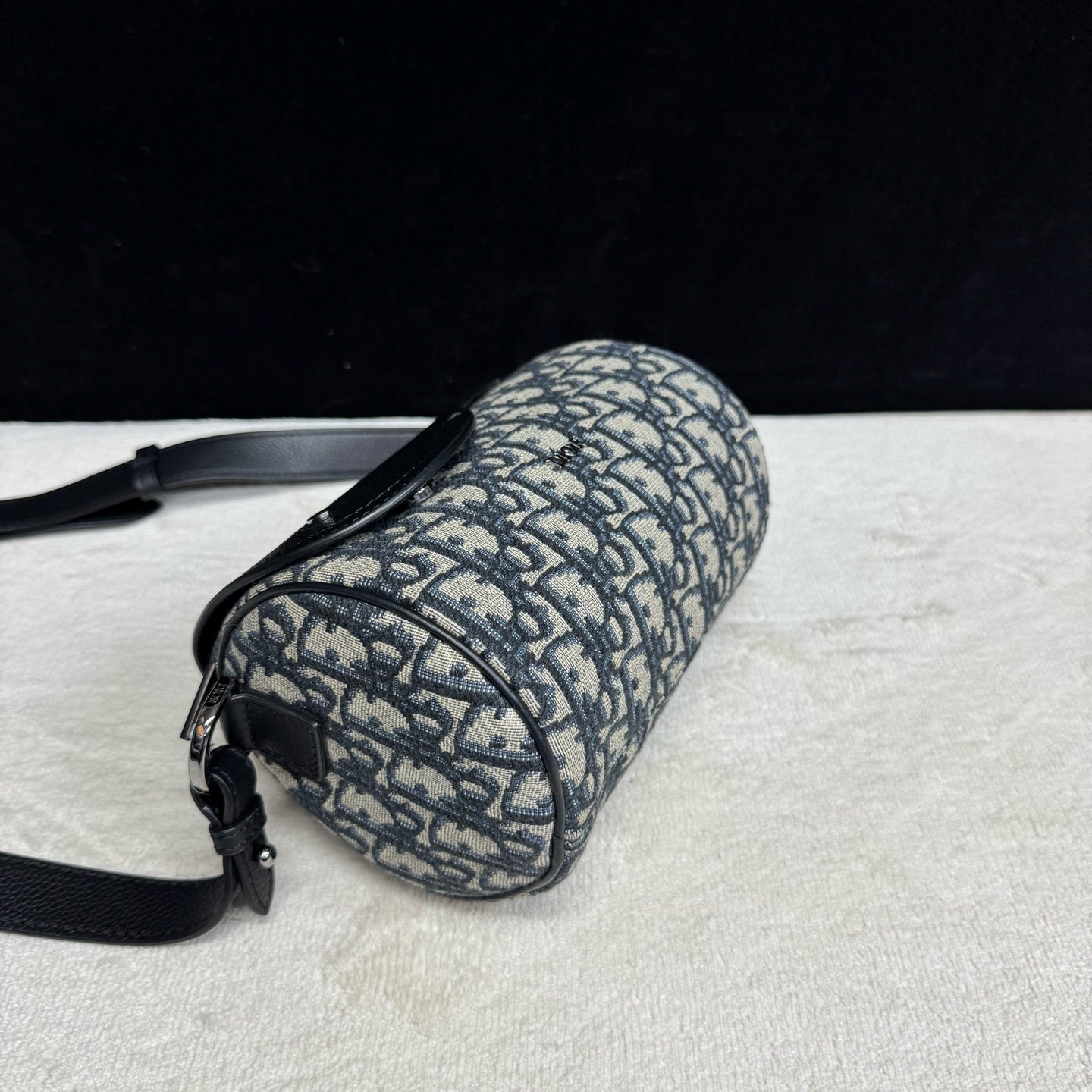 Dior - Roller - Embroidered Dior Oblique canvas with black pebbled leather trim - Blue - (mini)