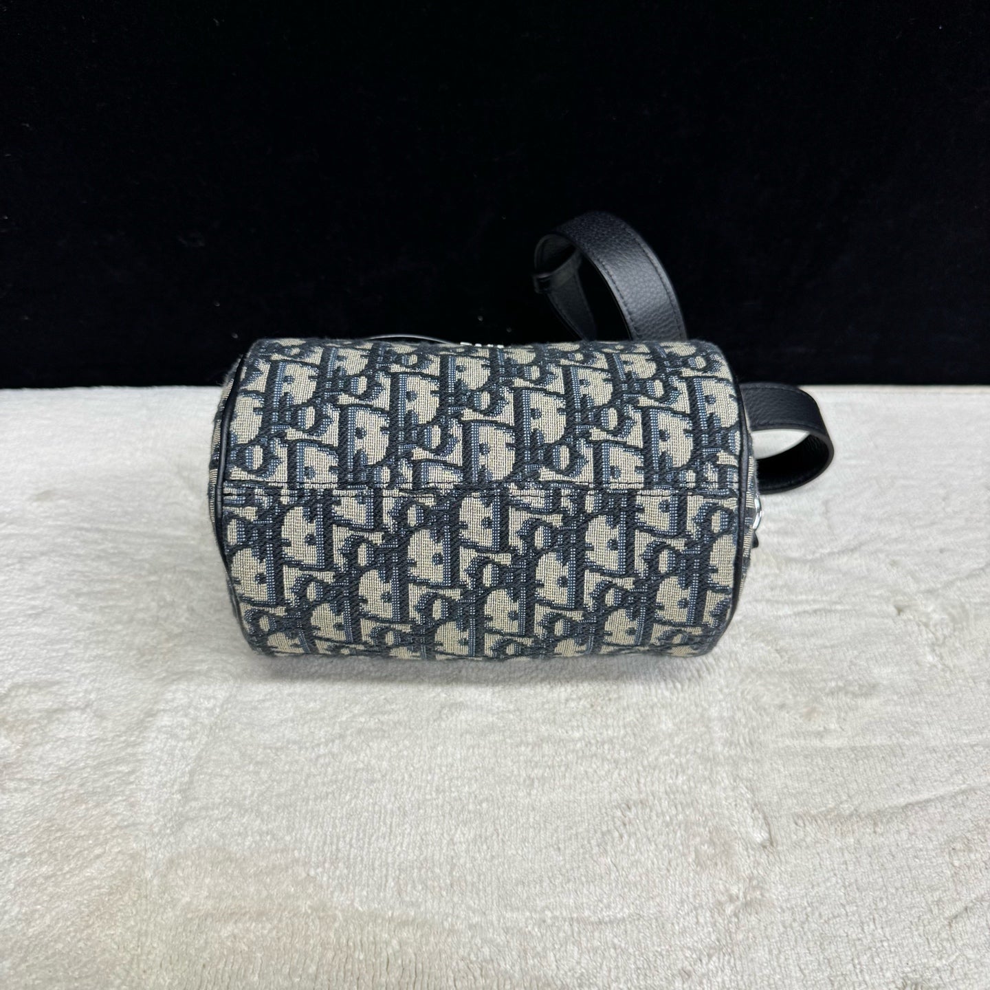 Dior - Roller - Embroidered Dior Oblique canvas with black pebbled leather trim - Blue - (mini)