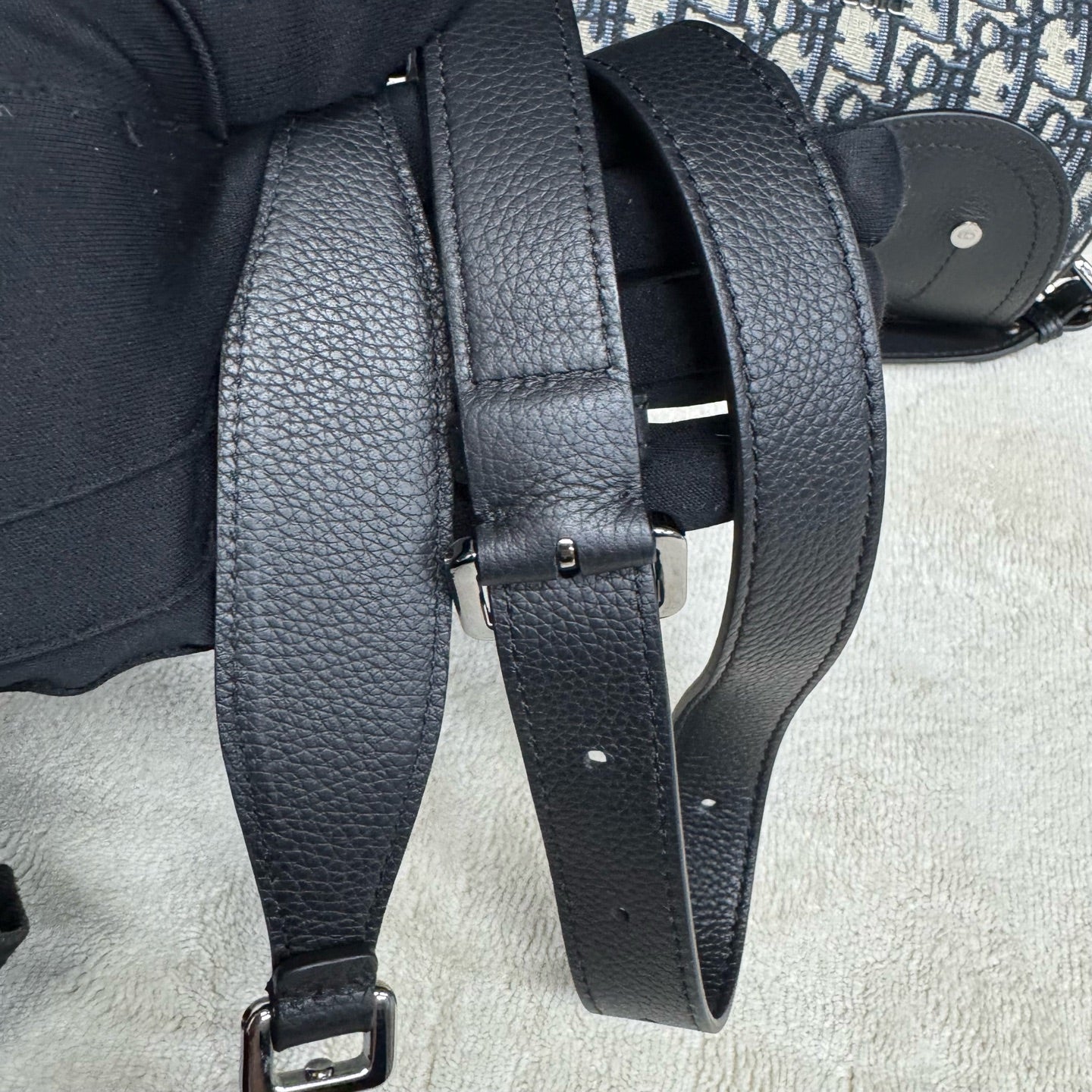 Dior - Roller - Embroidered Dior Oblique canvas with black pebbled leather trim - Blue - (mini)