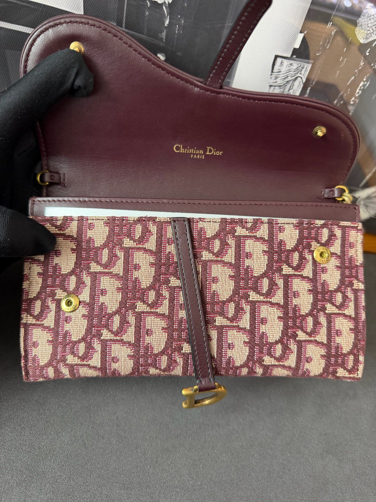 Dior - Saddle 2-in-1 WOC - Cloth - Burgundy