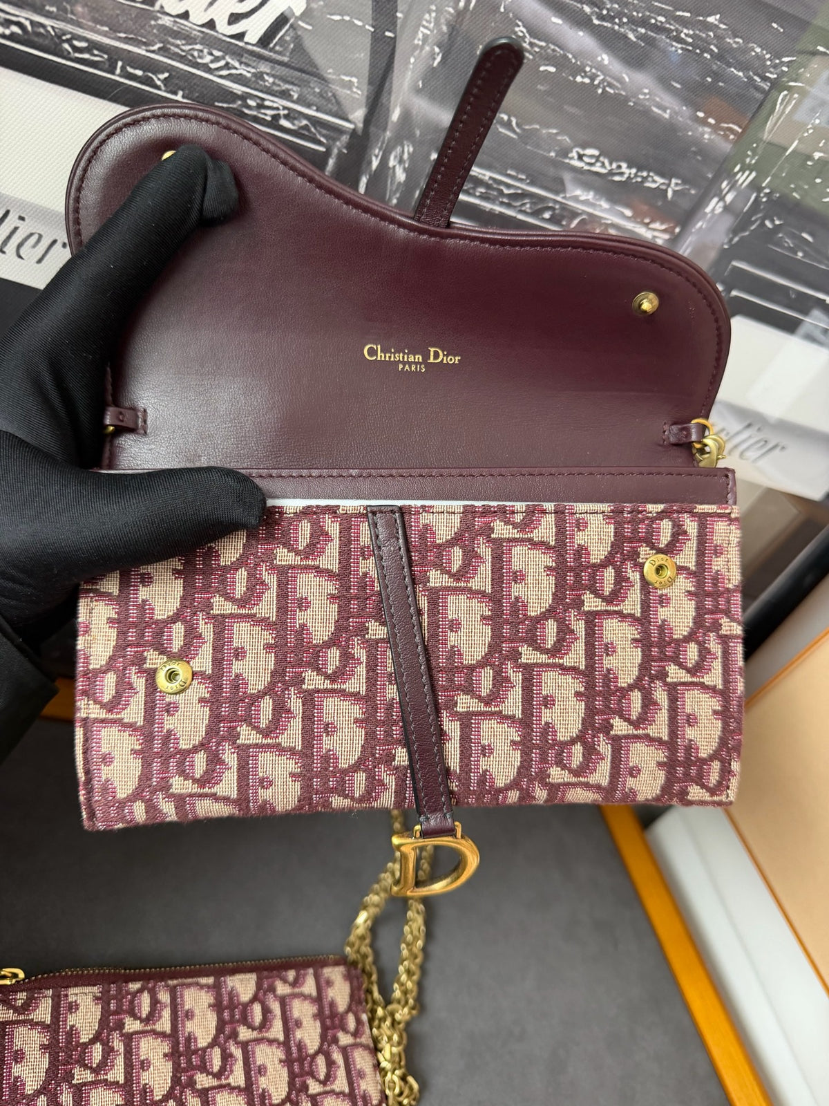 Dior - Saddle 2-in-1 WOC - Cloth - Burgundy