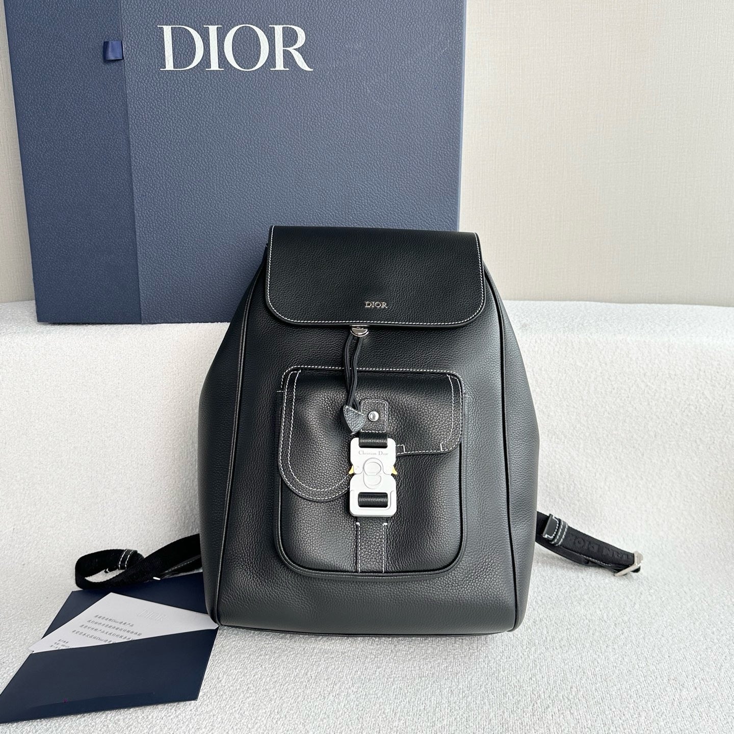 Dior - Saddle Backpack - Leather - Black - (Large)