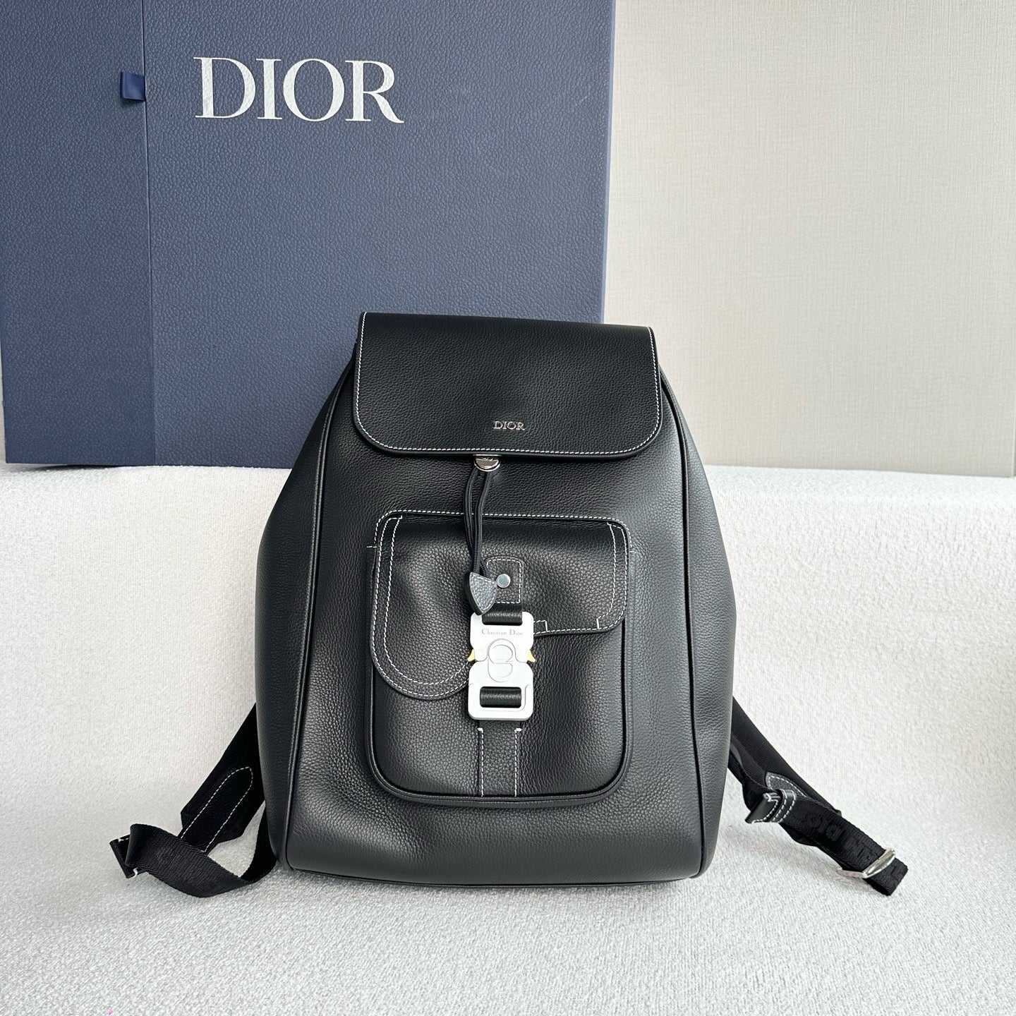 Dior - Saddle Backpack - Leather - Black - (Large)