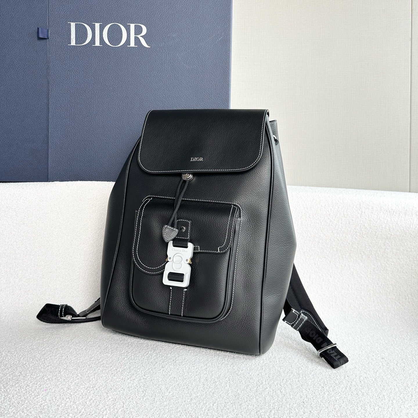 Dior - Saddle Backpack - Leather - Black - (Large)