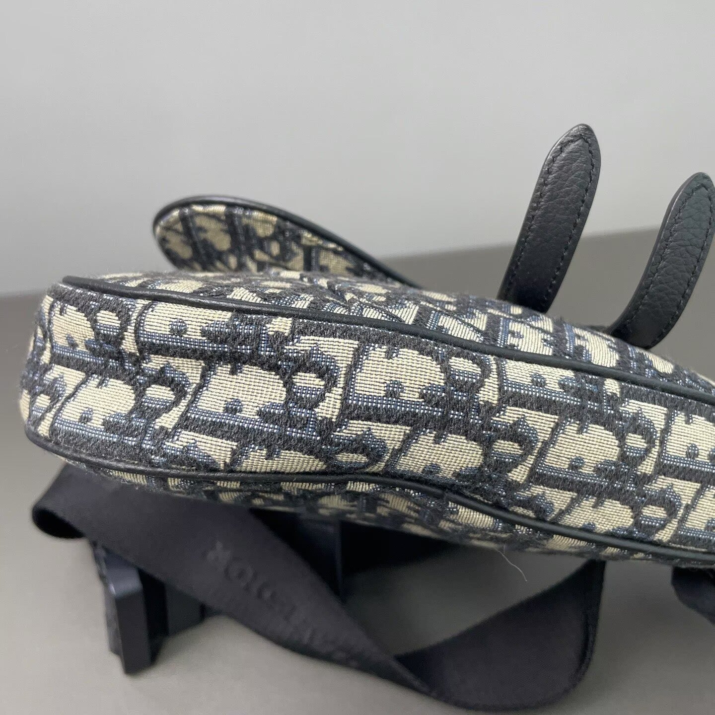 Dior - Saddle Bag - Canvas and leather - Navy and Beige - (medium)