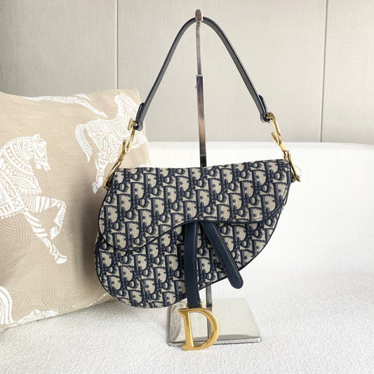 Dior - Saddle Bag - Canvas - Blue - (medium)