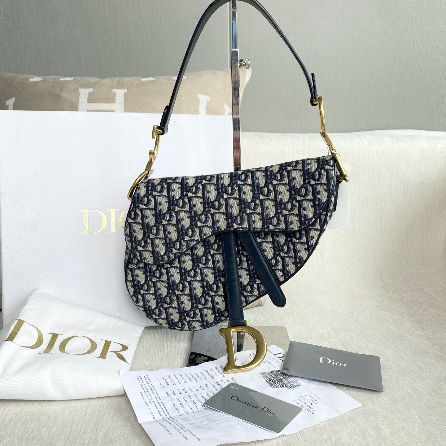 Dior - Saddle Bag - Cloth - Blue - (Medium)