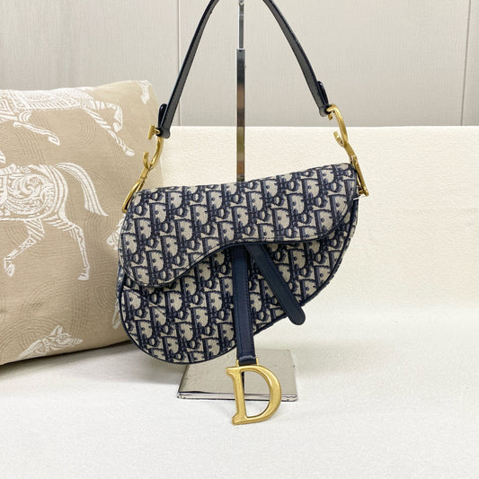 Dior - Saddle Bag - Cloth - Blue - (medium)