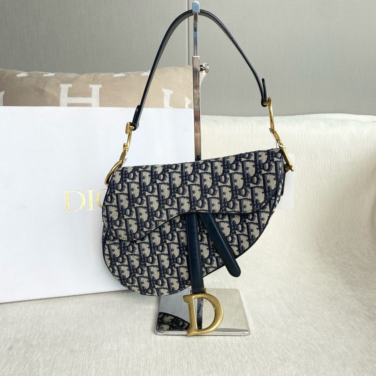 Dior - Saddle Bag - Cloth - Blue - (Medium)