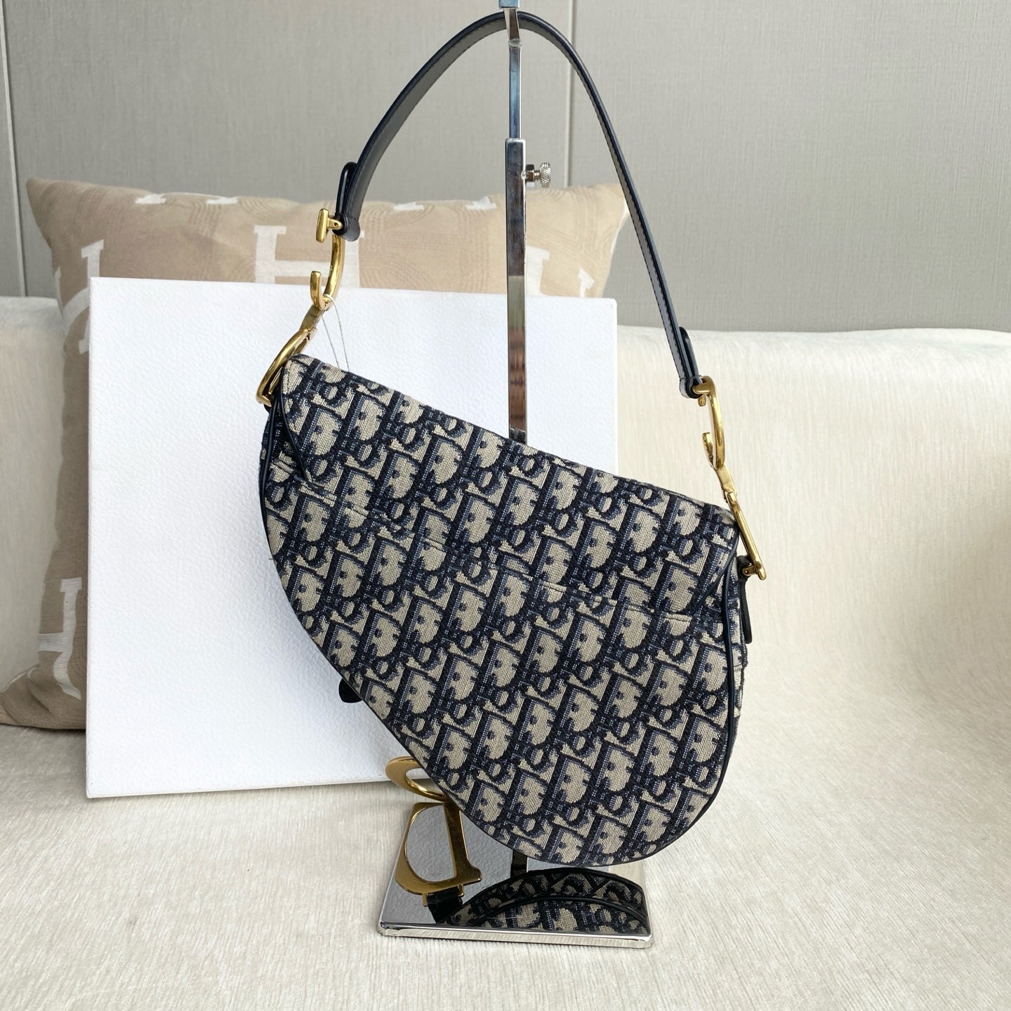 Dior - Saddle Bag - Cloth - Blue - (Medium)