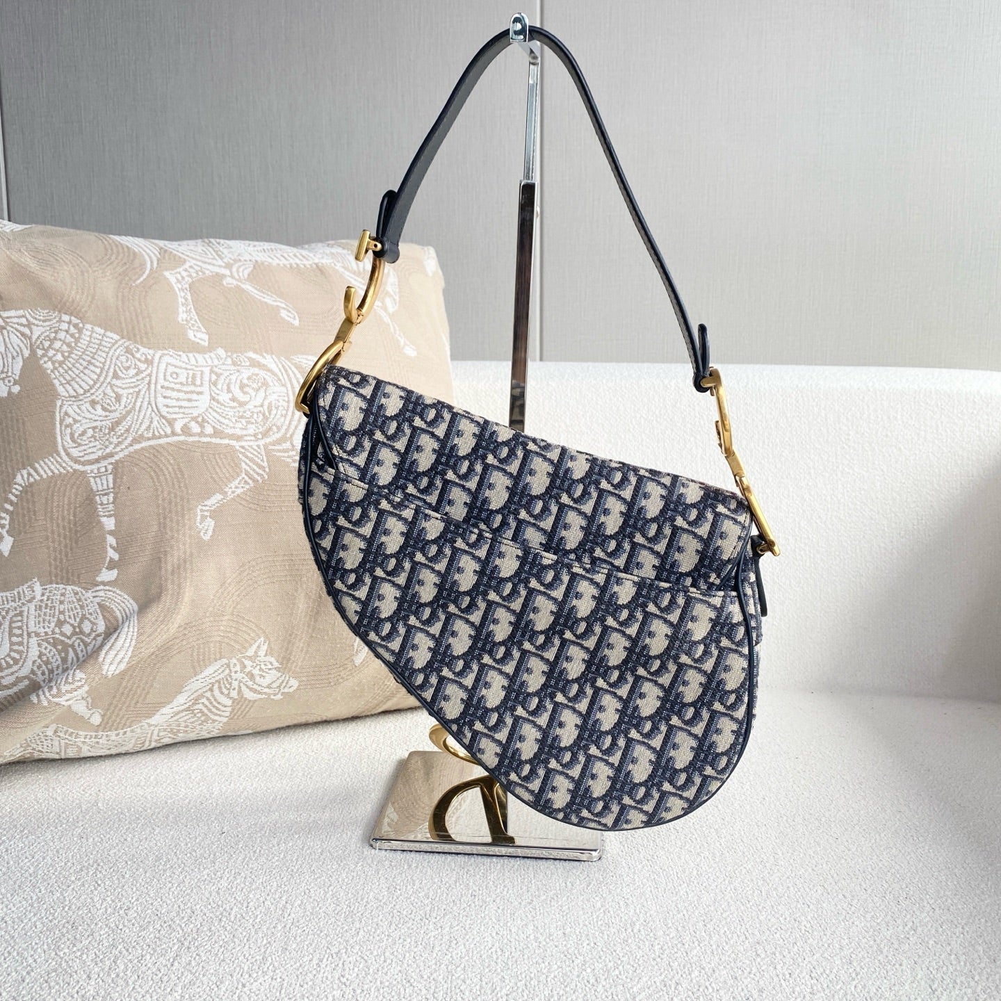 Dior - Saddle Bag - Cloth - Blue - (medium)