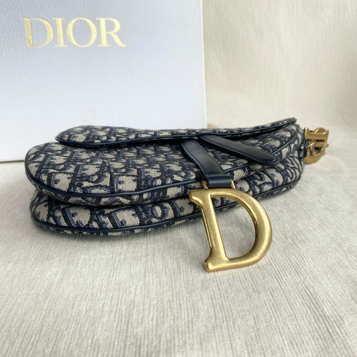 Dior - Saddle Bag - Cloth - Blue - (Medium)